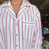 Lyla Long Sleeve Top- Fuchsia Stripe