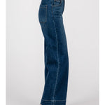 A Line Darted Jeans - Dark Wash - Elle Maxine