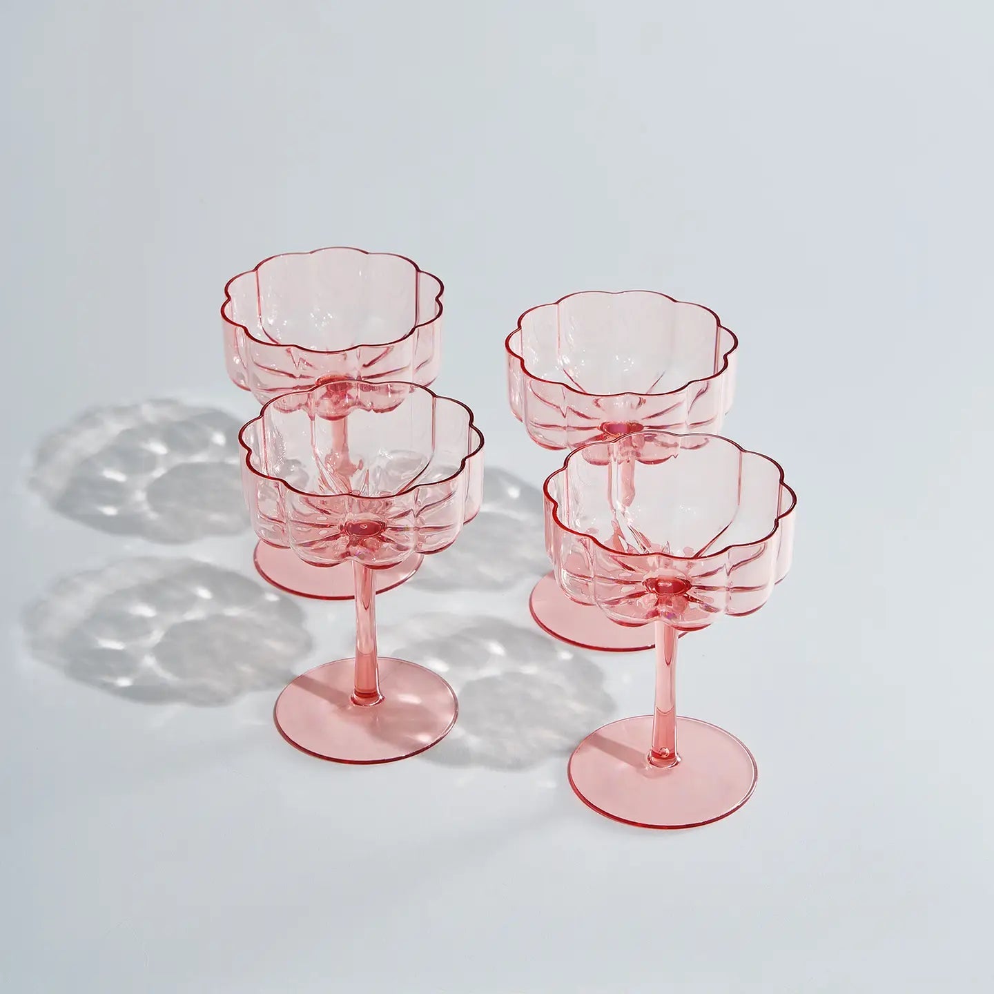 Acrylic Flower Coupe 4pc Set - Pink - Elle Maxine