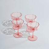 Acrylic Flower Coupe 4pc Set - Pink - Elle Maxine