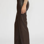 Adler Faux Leather Pant - Brown - Elle Maxine