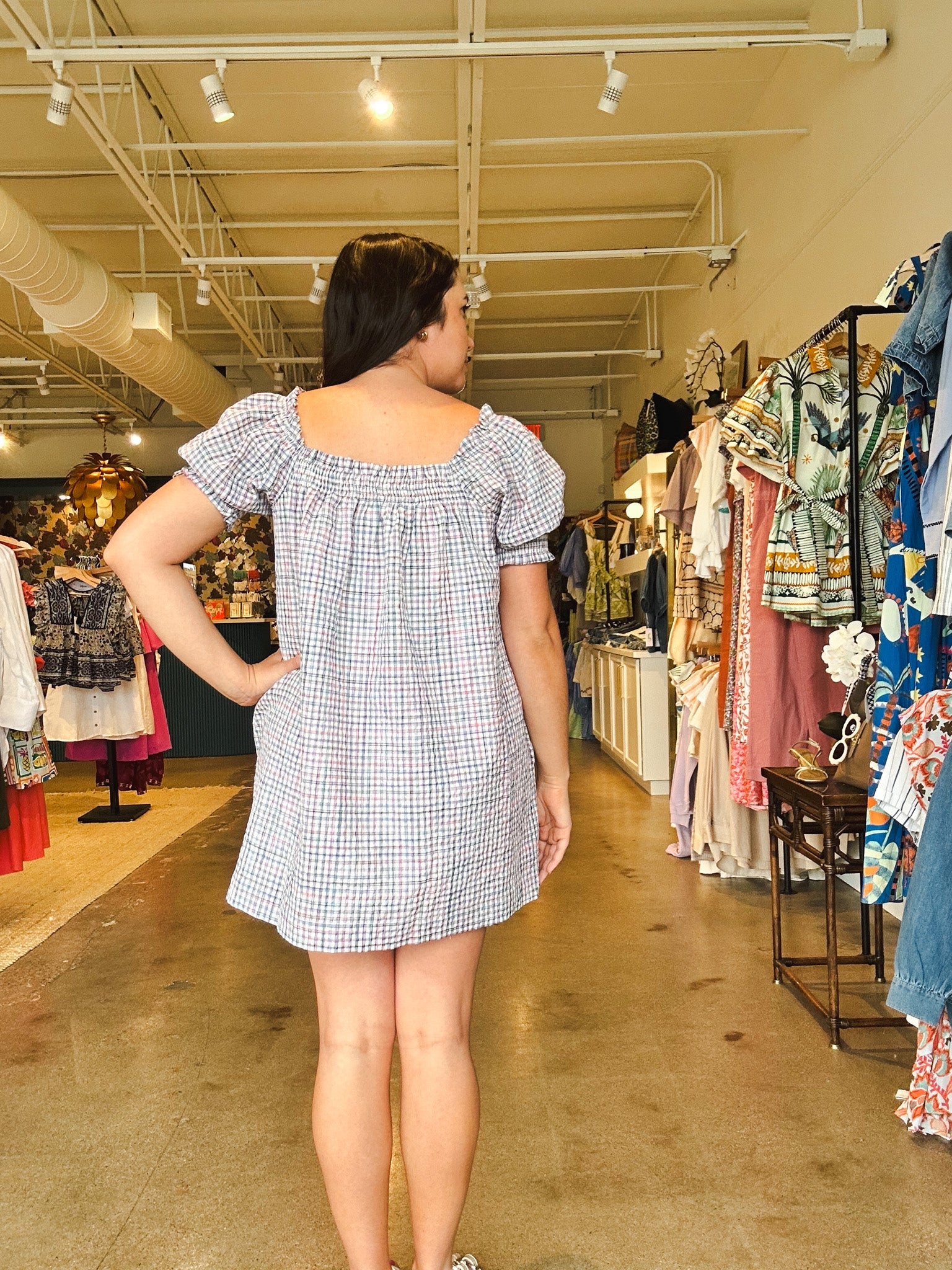 Aegean Plaid Dress - Elle Maxine
