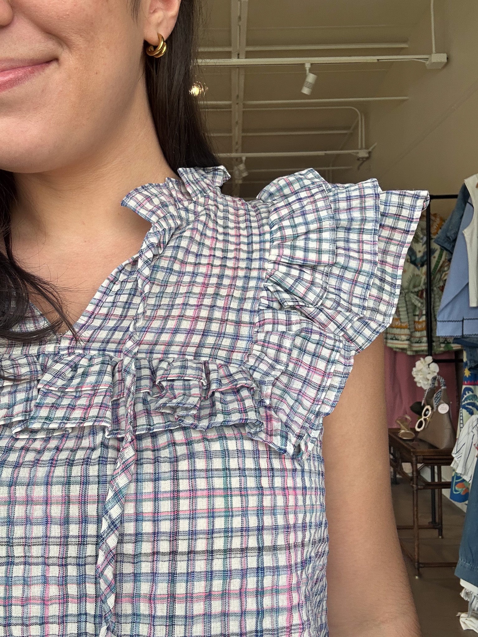 Aegean Plaid Top - Elle Maxine