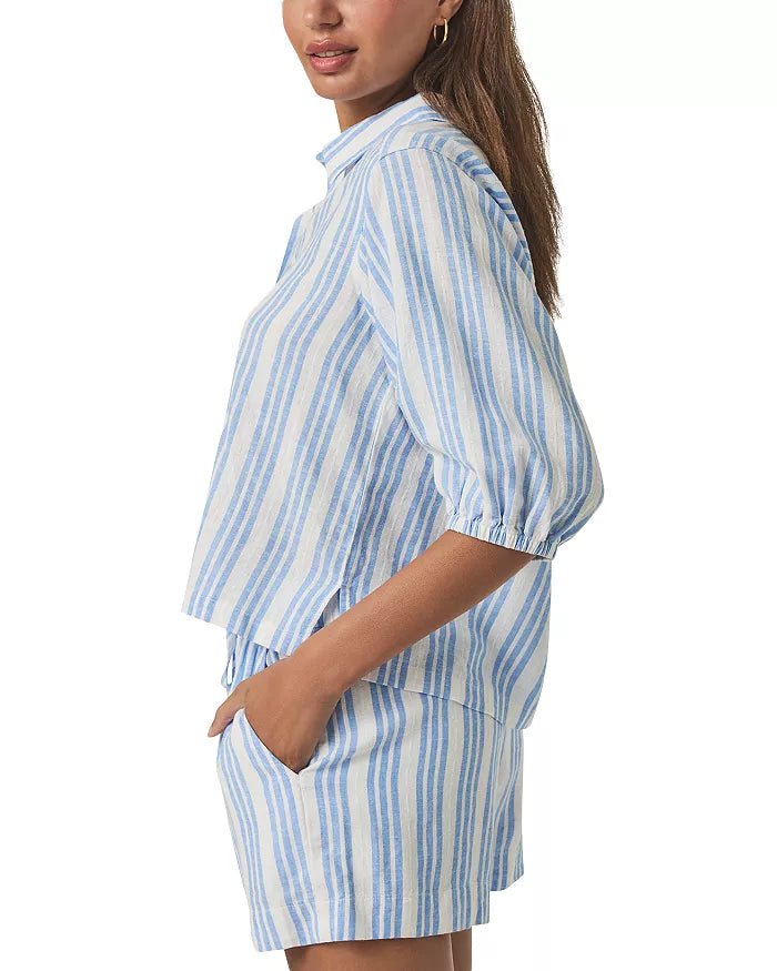Allison Stripe Collard Top - Elle Maxine