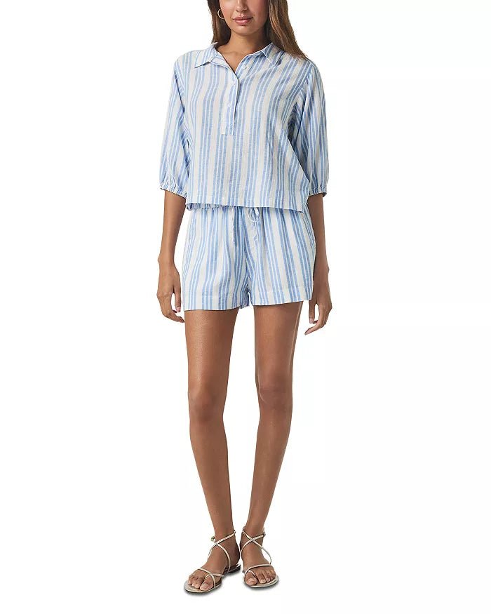Allison Stripe Collard Top - Elle Maxine