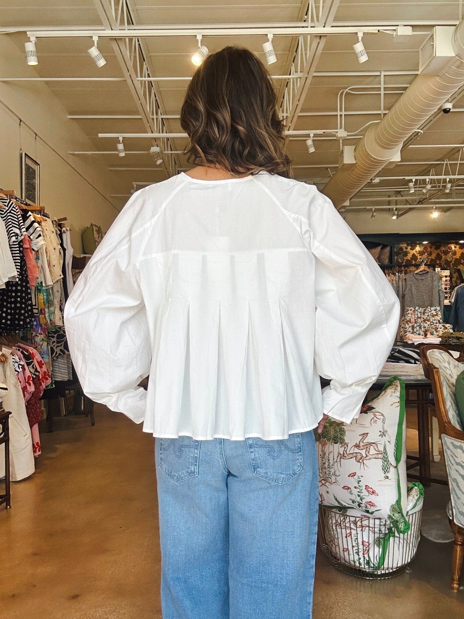 Aragon Pleated Back Blouse - Elle Maxine