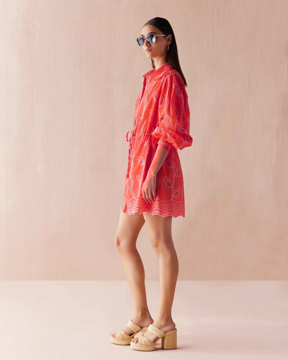 Aria Mini Dress - Papaya - Elle Maxine