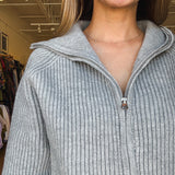 Ash Knit Jacket - Grey - Elle Maxine