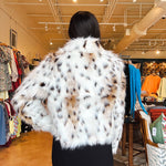 Avril Fur Jacket - Snow Leopard - Elle Maxine