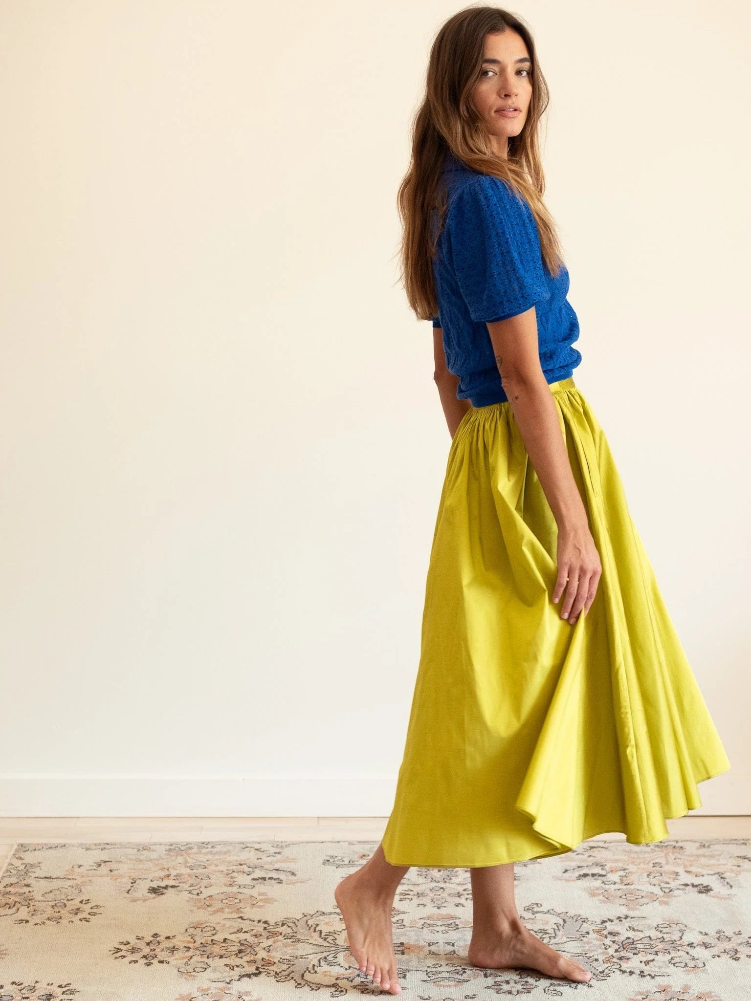 Ayla Skirt - Chartreuse - Elle Maxine