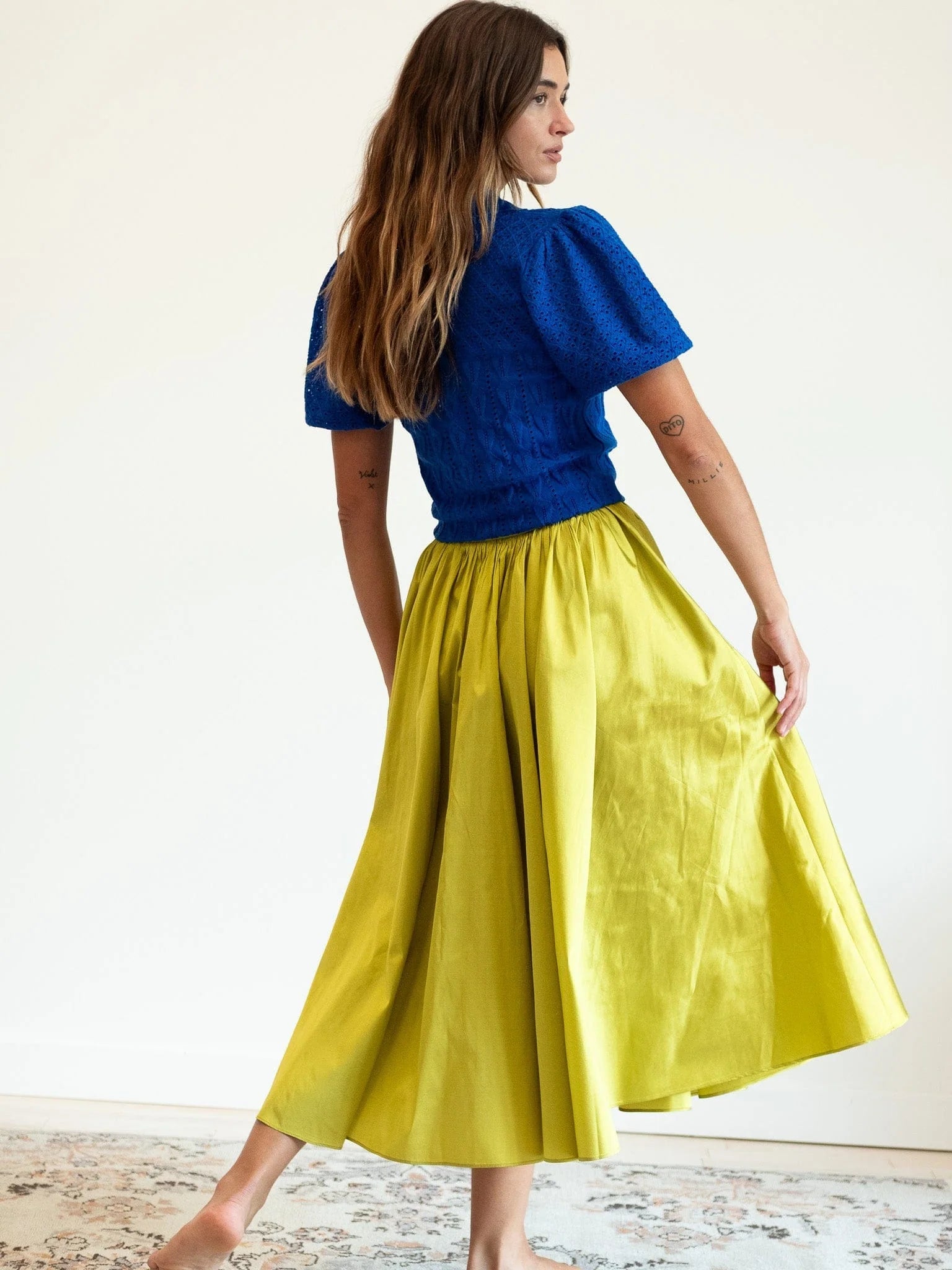 Ayla Skirt - Chartreuse - Elle Maxine