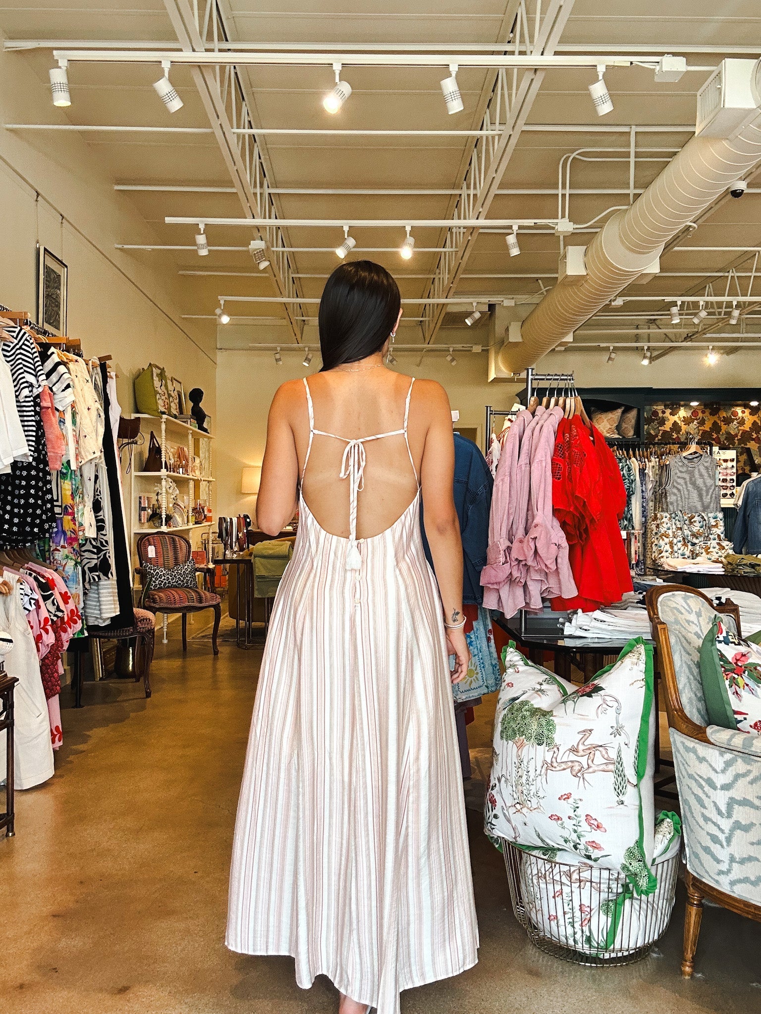 Bekah Stripe Midi Dress - Elle Maxine