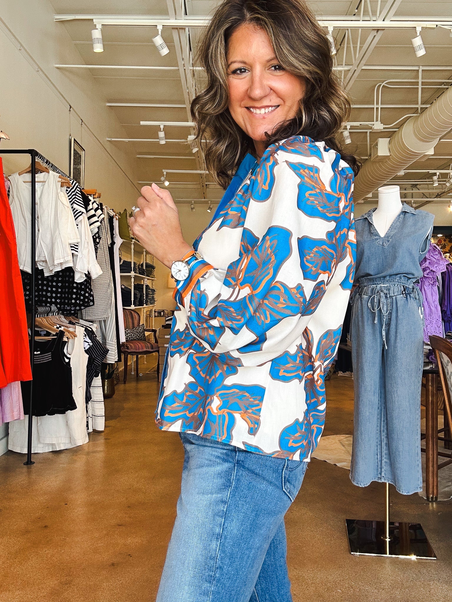 Bold Riviera Button Down Top - Elle Maxine