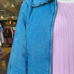 Calli Quilted Collared Jacket with Ruffle Trim - Elle Maxine