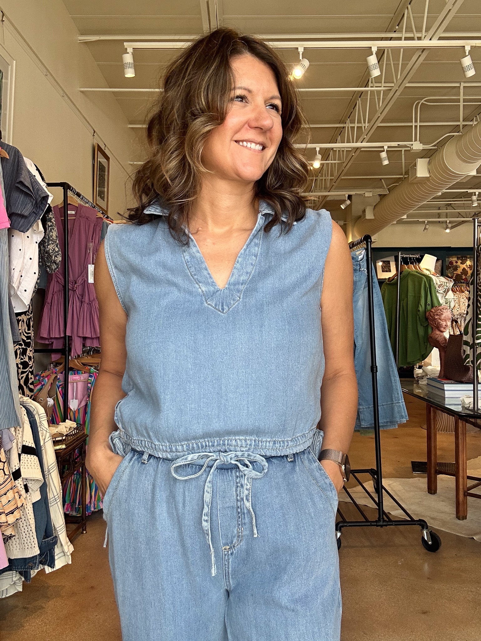 Capricorn Denim Top - Elle Maxine