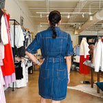 Cassius Denim Button Down Dress - Elle Maxine