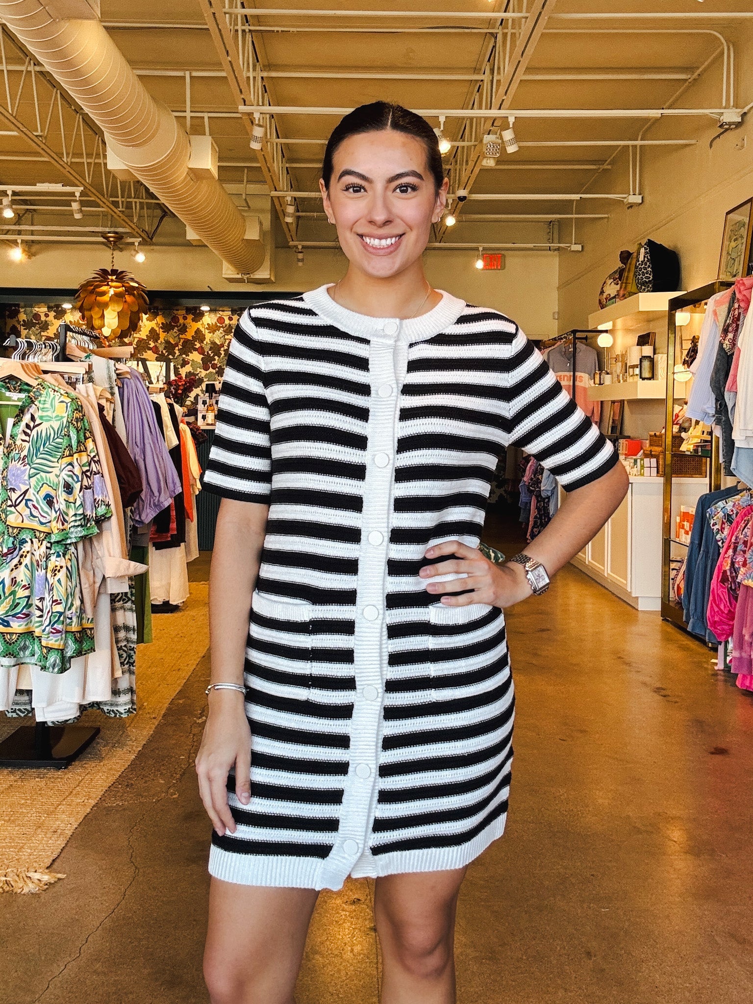 Cate Button Knit Dress - Elle Maxine