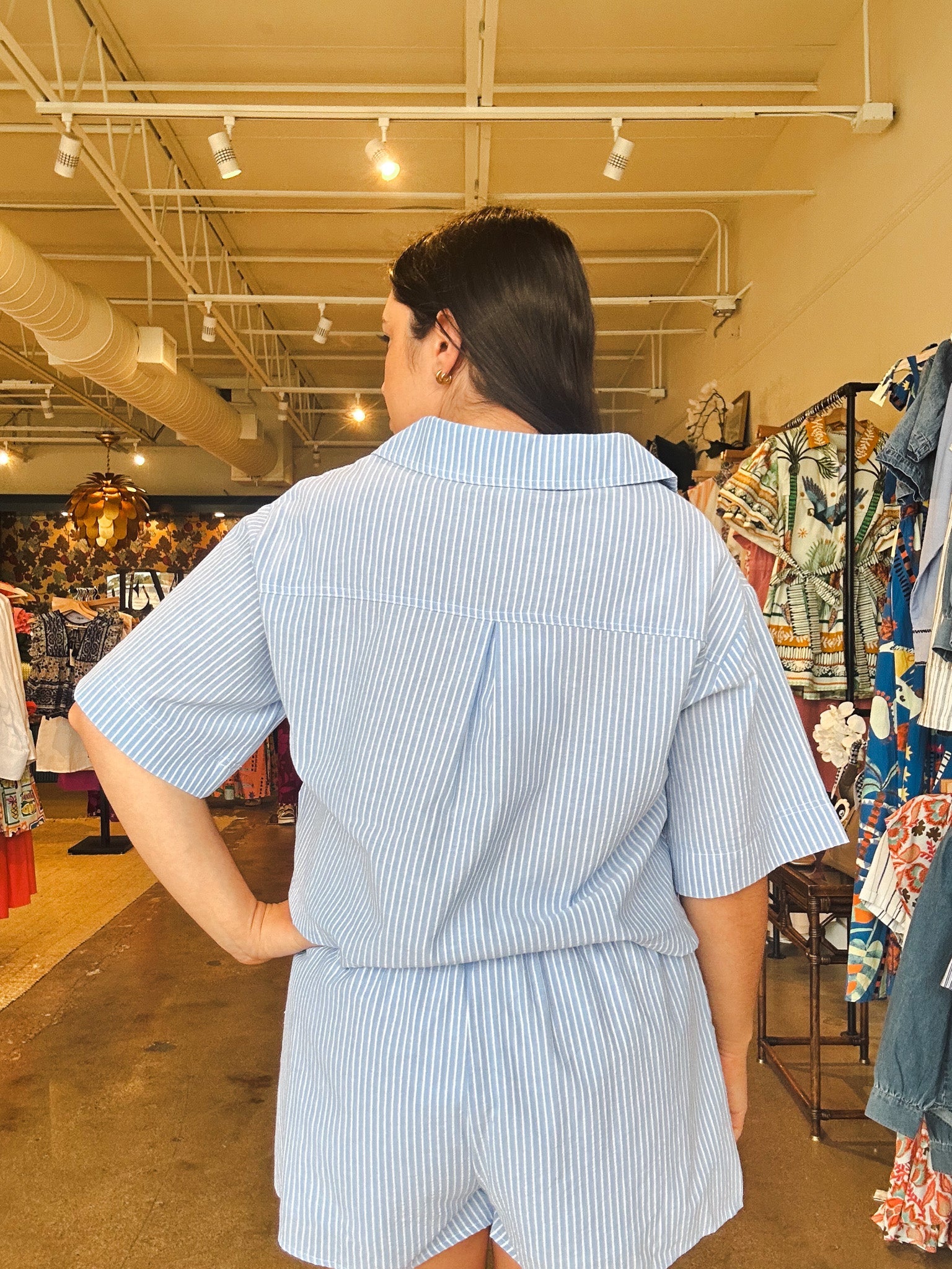 Cerulean Stripe Top - Elle Maxine