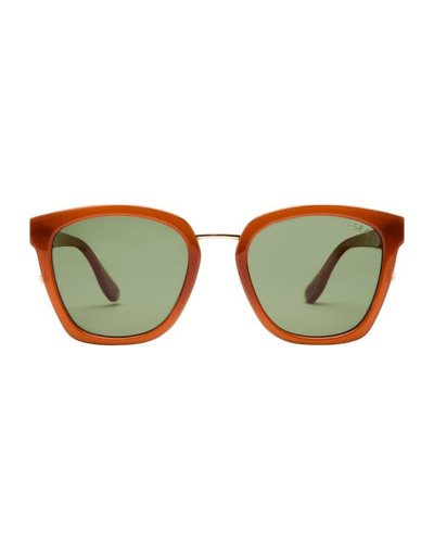 Chloe Sunglasses - Maple/Green - Elle Maxine