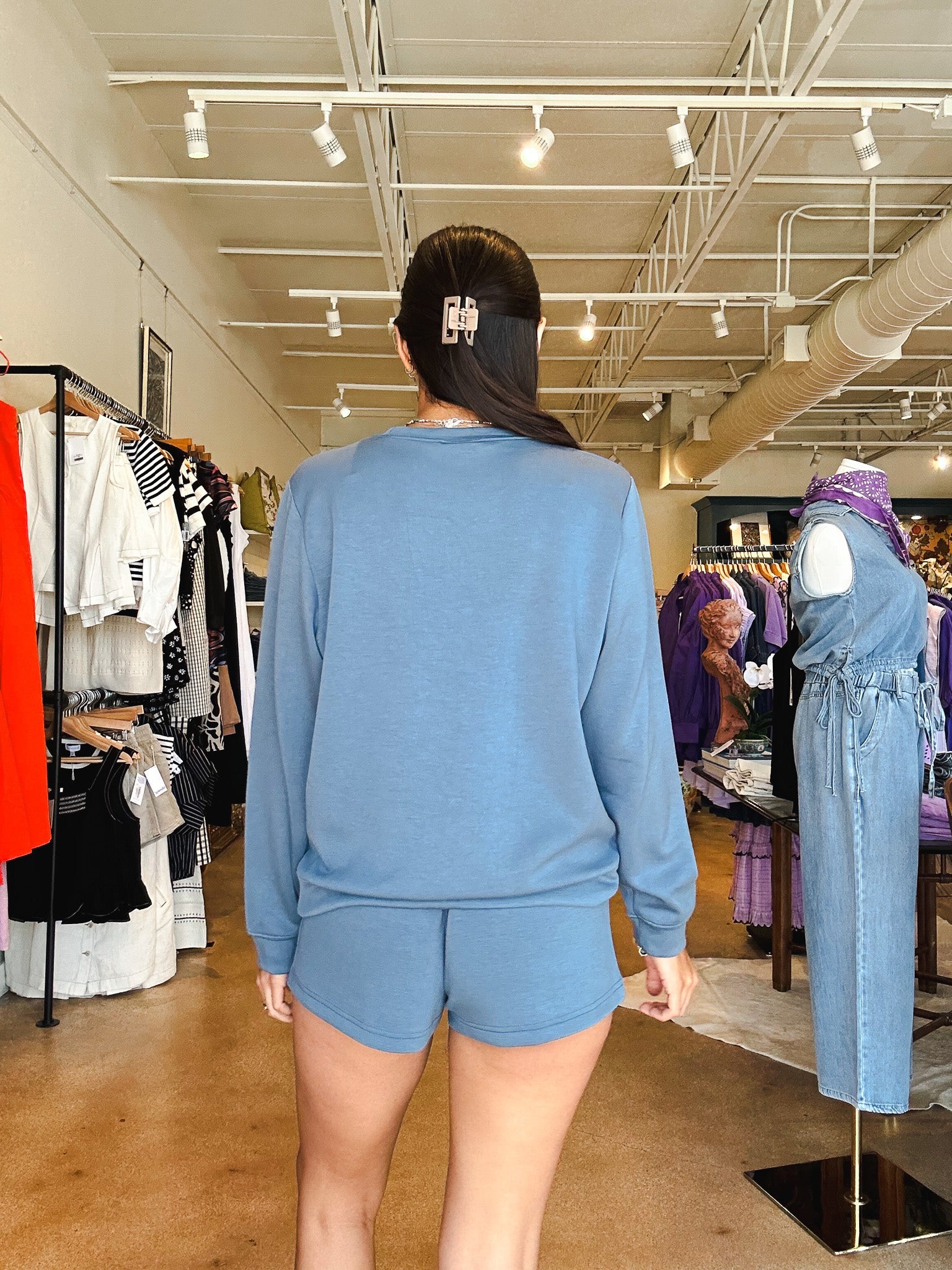 Cloud Fleece Crewneck - Blue Jean - Elle Maxine