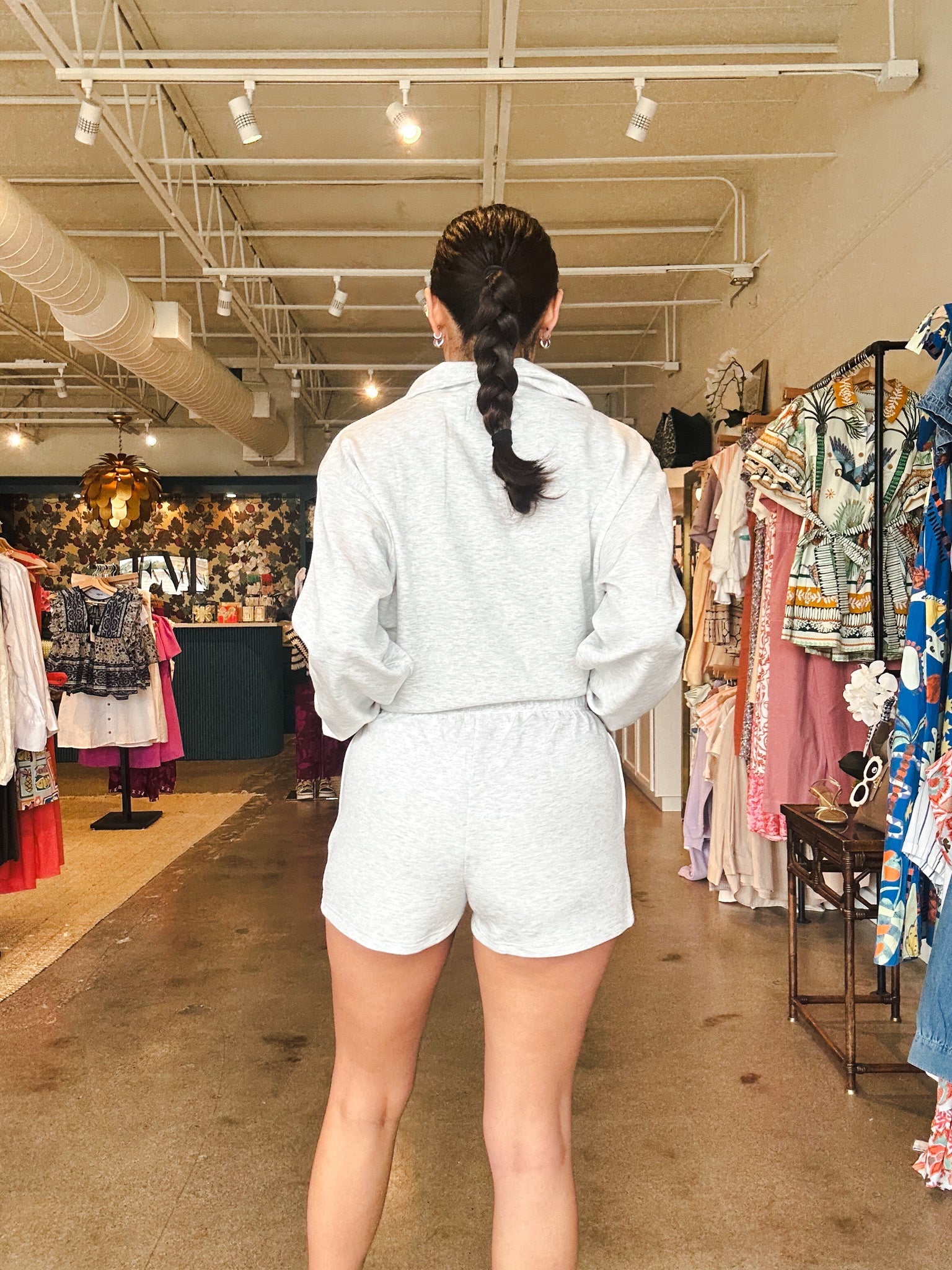 Cloud Fleece Short - Gray - Elle Maxine