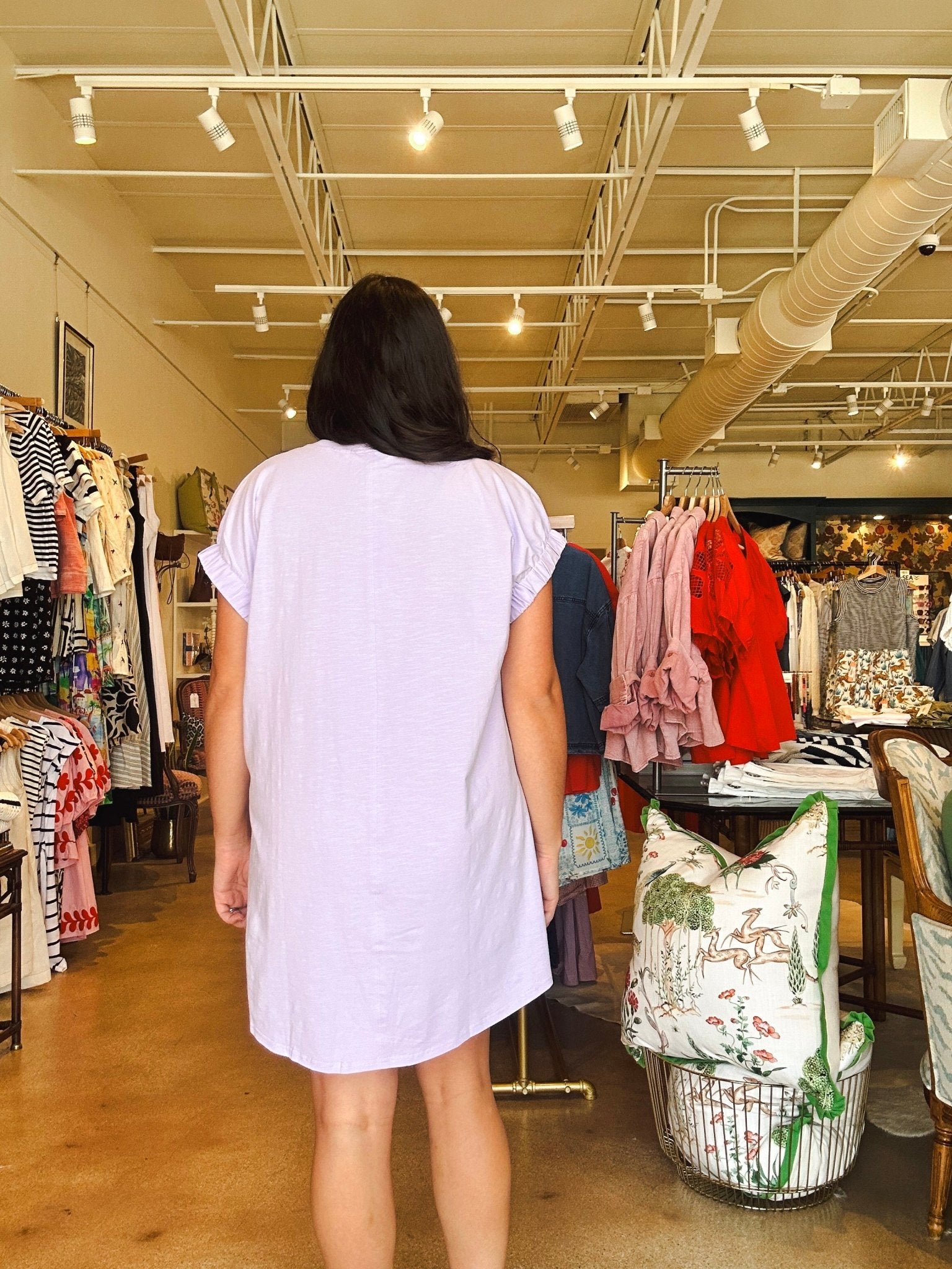 Cora Elastic Shift Dress - Lavender - Elle Maxine