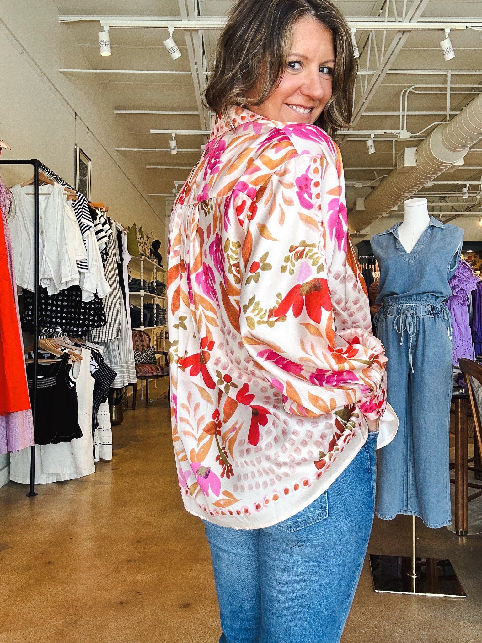 Dani Floral Scarf Blouse - Elle Maxine