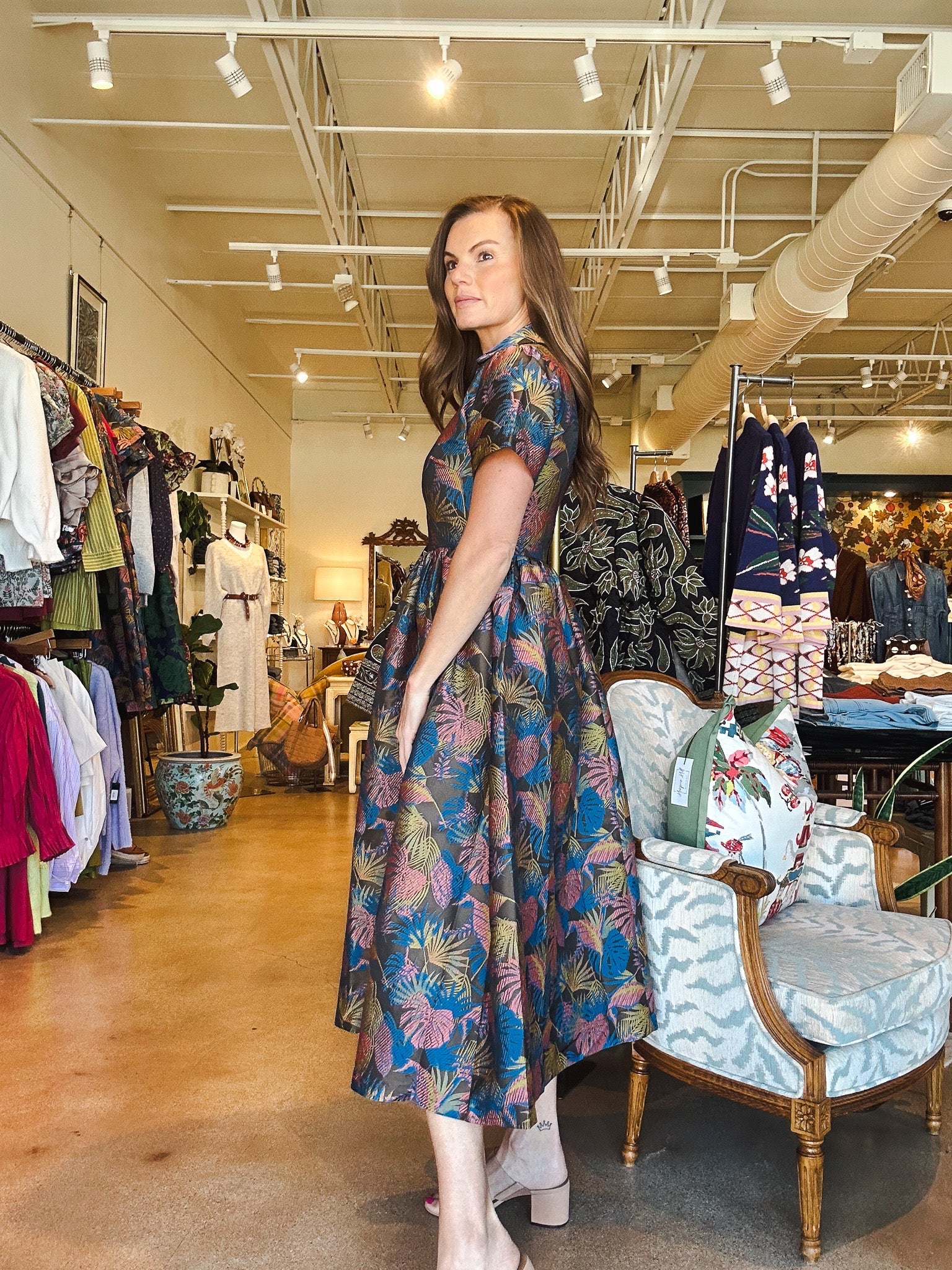 Diane Jacquard Midi Dress - Elle Maxine