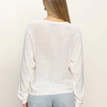 Easy Knitwear Top - White - Elle Maxine