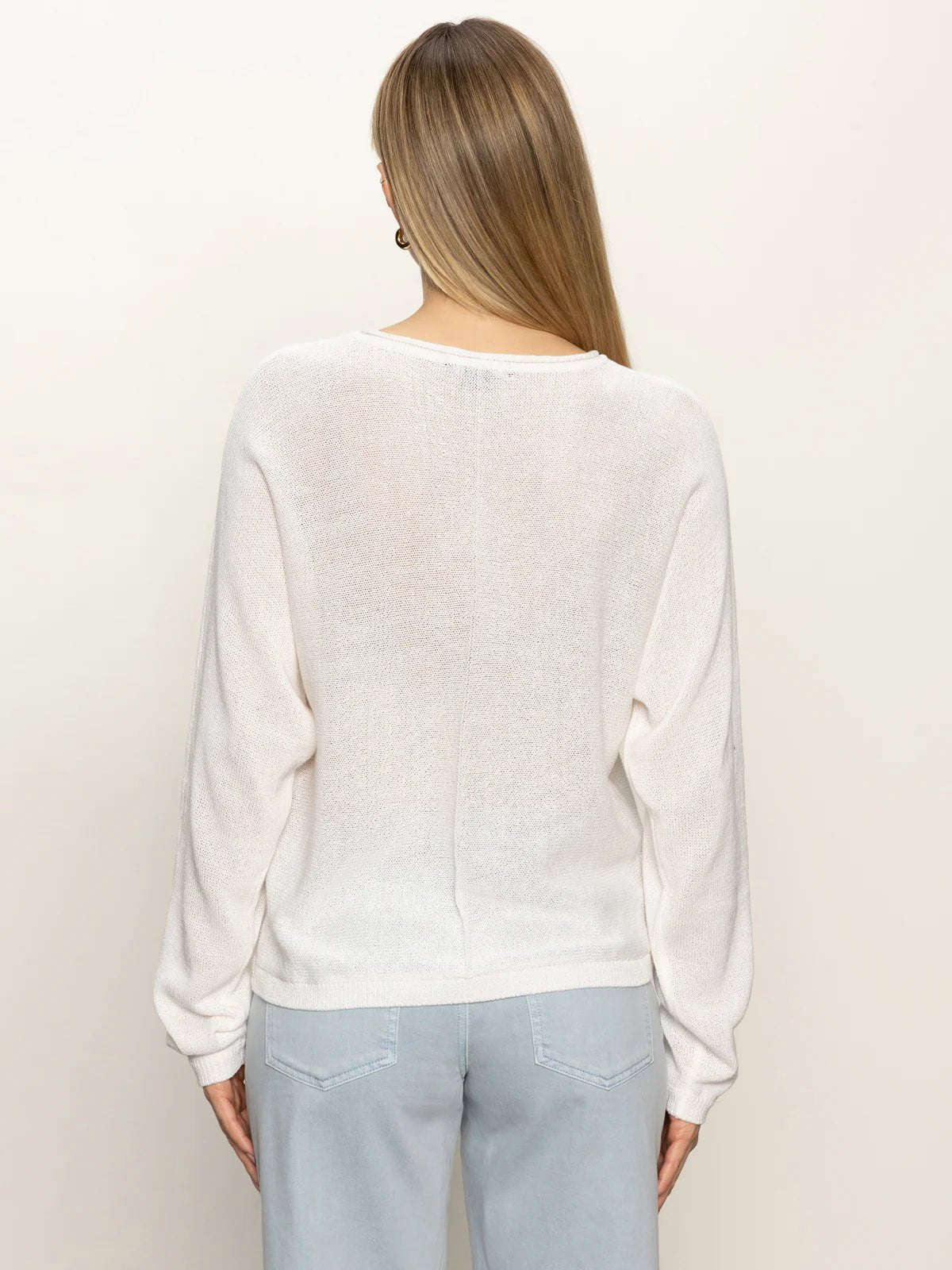 Easy Knitwear Top - White - Elle Maxine