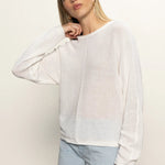 Easy Knitwear Top - White - Elle Maxine