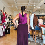 Eden Midi Skirt - Maroon - Elle Maxine
