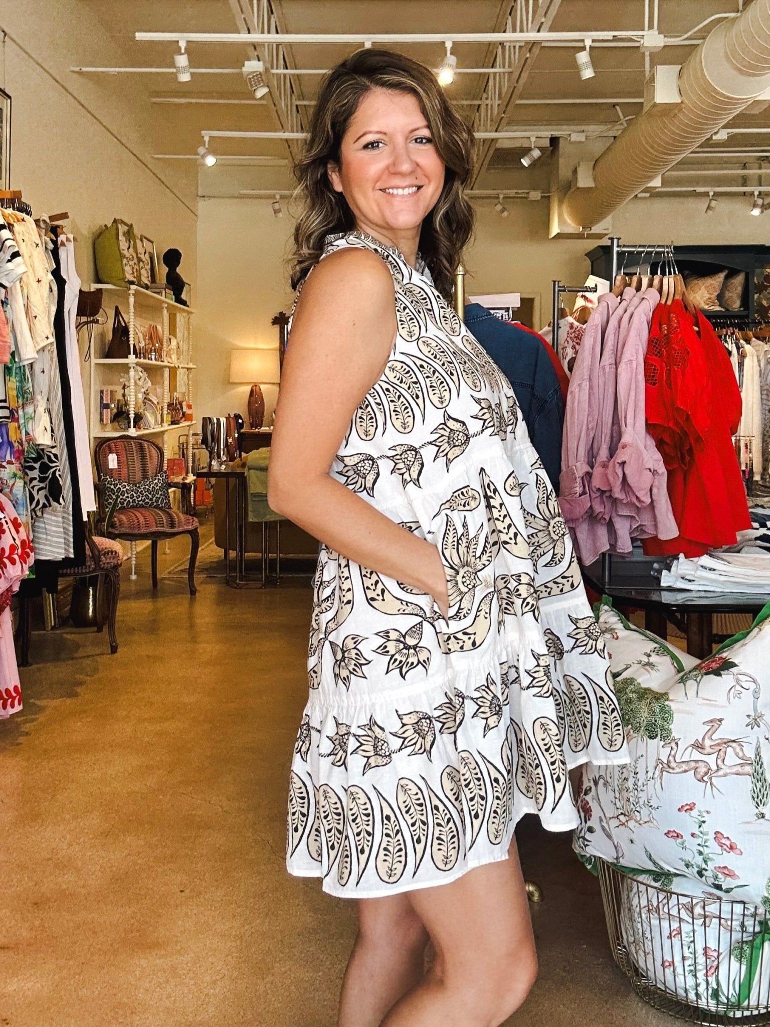 Elsie Mini Dress - Sesame - Elle Maxine