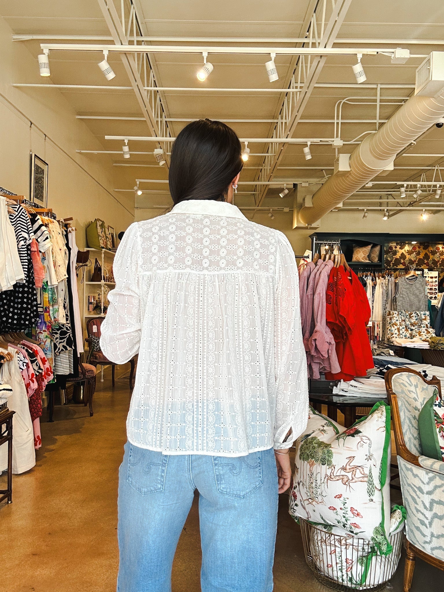 Esme Eyelet Collared Blouse - Elle Maxine