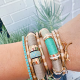 Leo Bangle Set- Gold/White