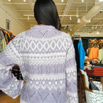 Fairaisle Crew Neck Sweater - Twilight Mauve - Elle Maxine