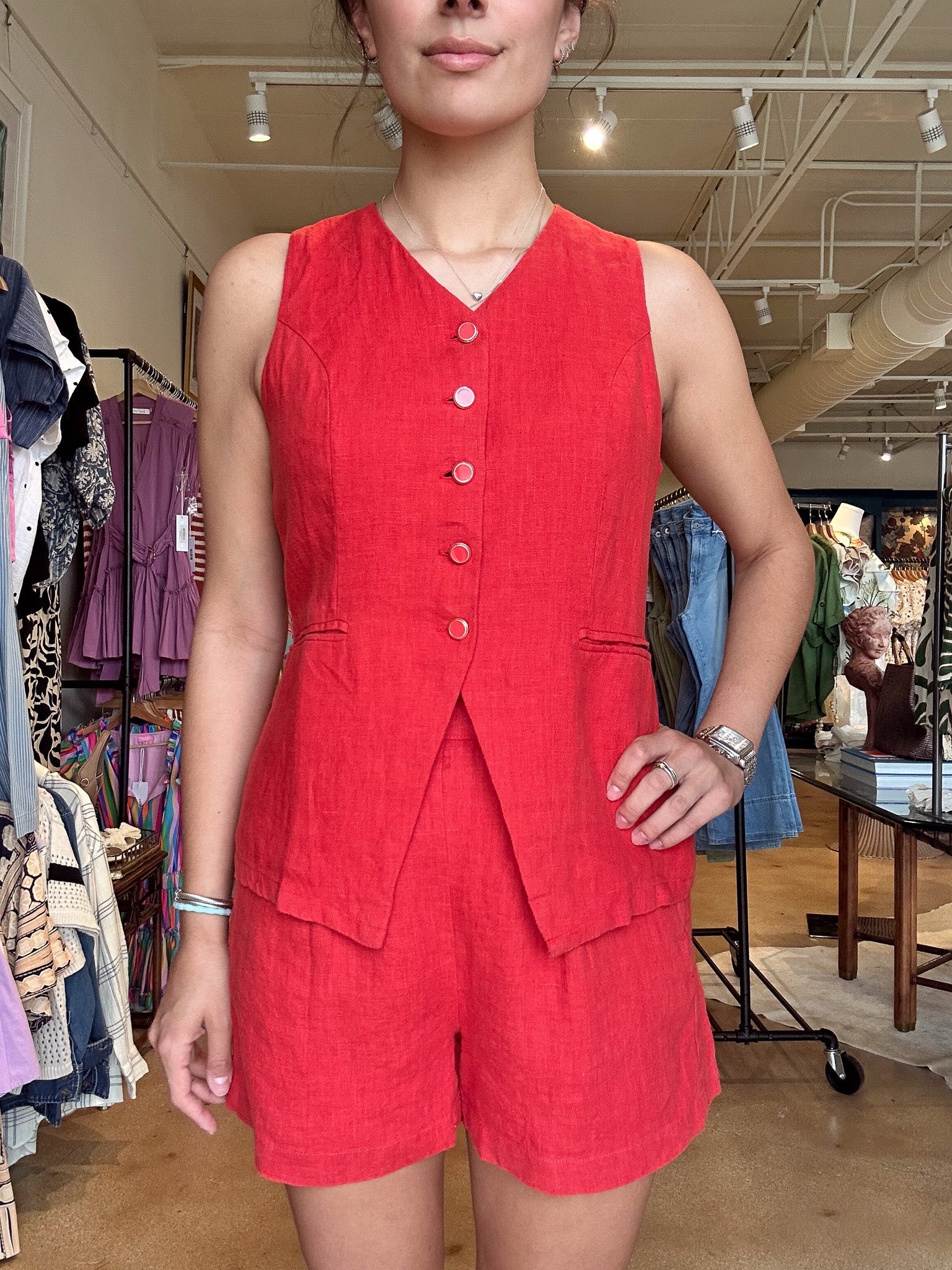 Fedra Short - Salsa Red - Elle Maxine
