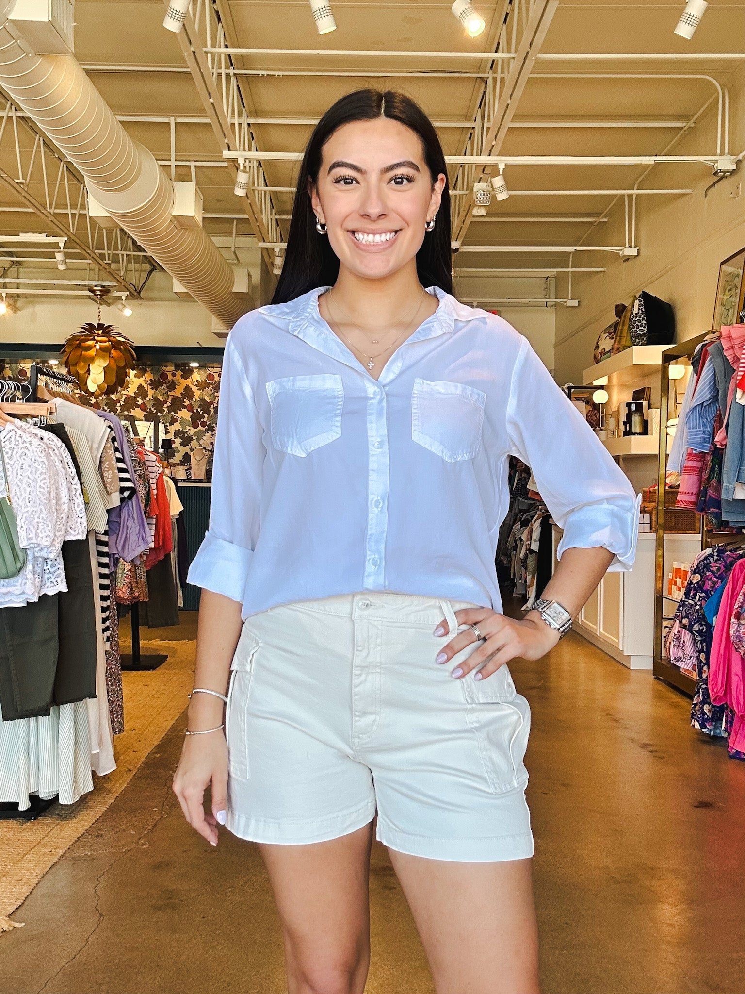 Gemma Cargo Shorts - Stone - Elle Maxine