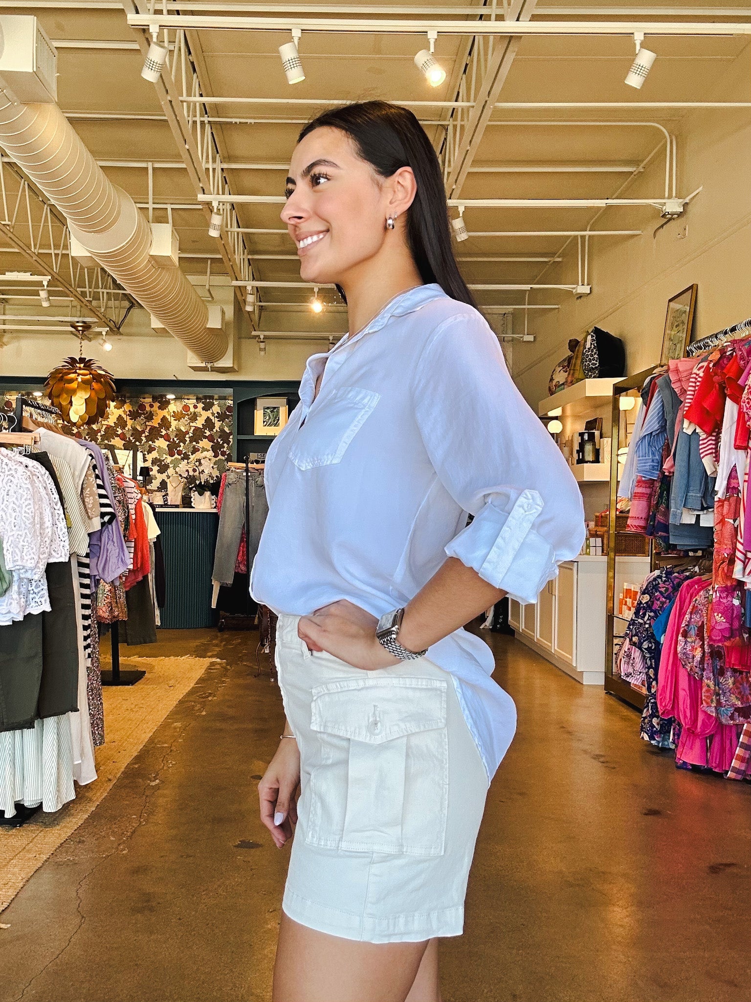 Gemma Cargo Shorts - Stone - Elle Maxine