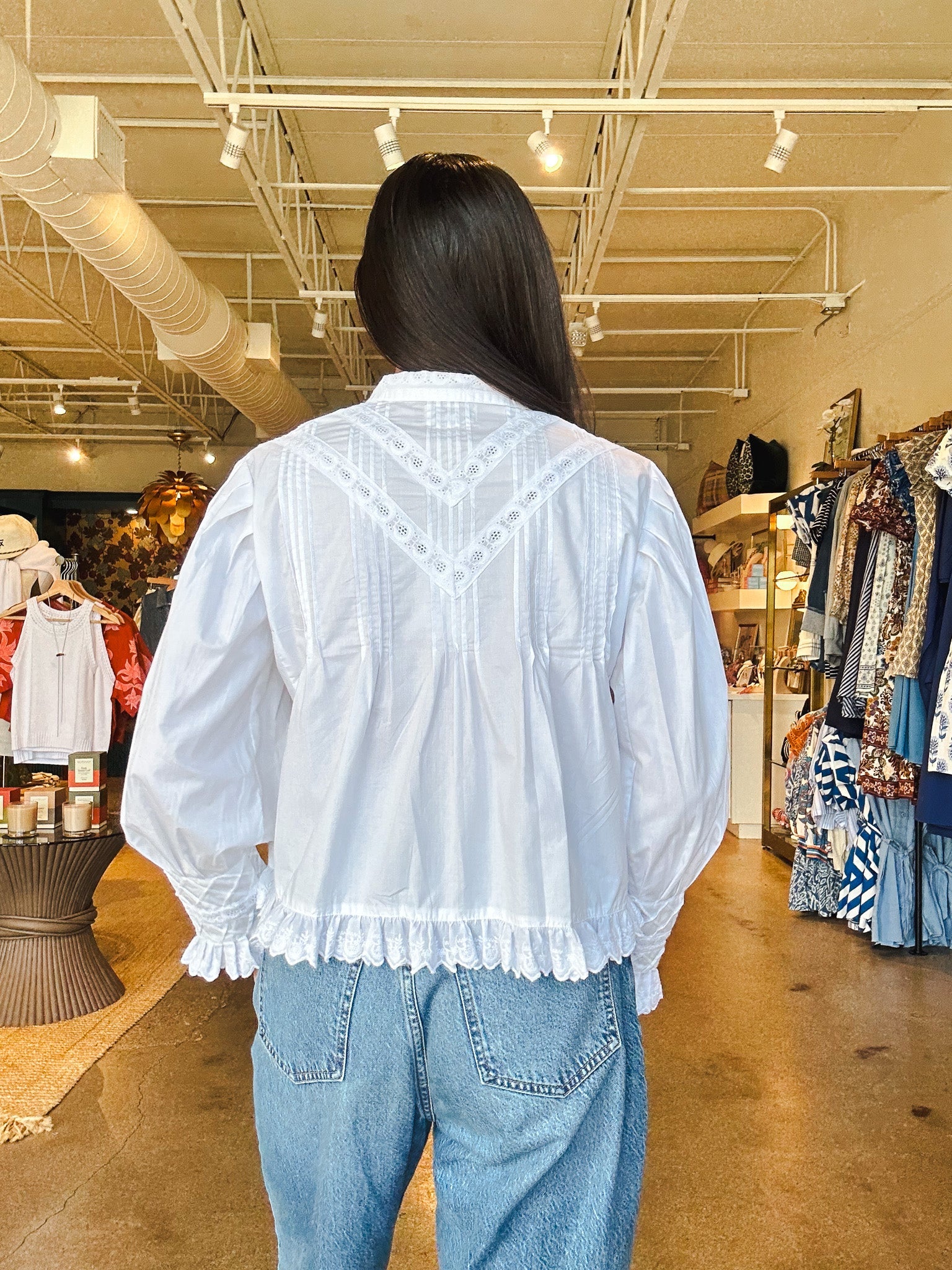 Georgina Lace Top - White - Elle Maxine