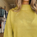 Ginny Mock Neck Sweater - Dark Citron - Elle Maxine