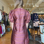 Groovy Grid V Neck Shift Dress - Elle Maxine