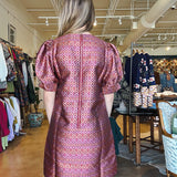 Groovy Grid V Neck Shift Dress - Elle Maxine