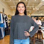 Hearthside Popover Sweater - Heather Ink - Elle Maxine