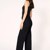 Inkwell Cropped Wide Leg Jeans - Black - Elle Maxine