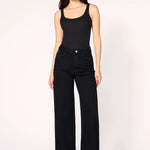 Inkwell Cropped Wide Leg Jeans - Black - Elle Maxine