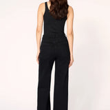 Inkwell Cropped Wide Leg Jeans - Black - Elle Maxine