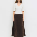 Izzy Scoop Neck Tee - White - Elle Maxine