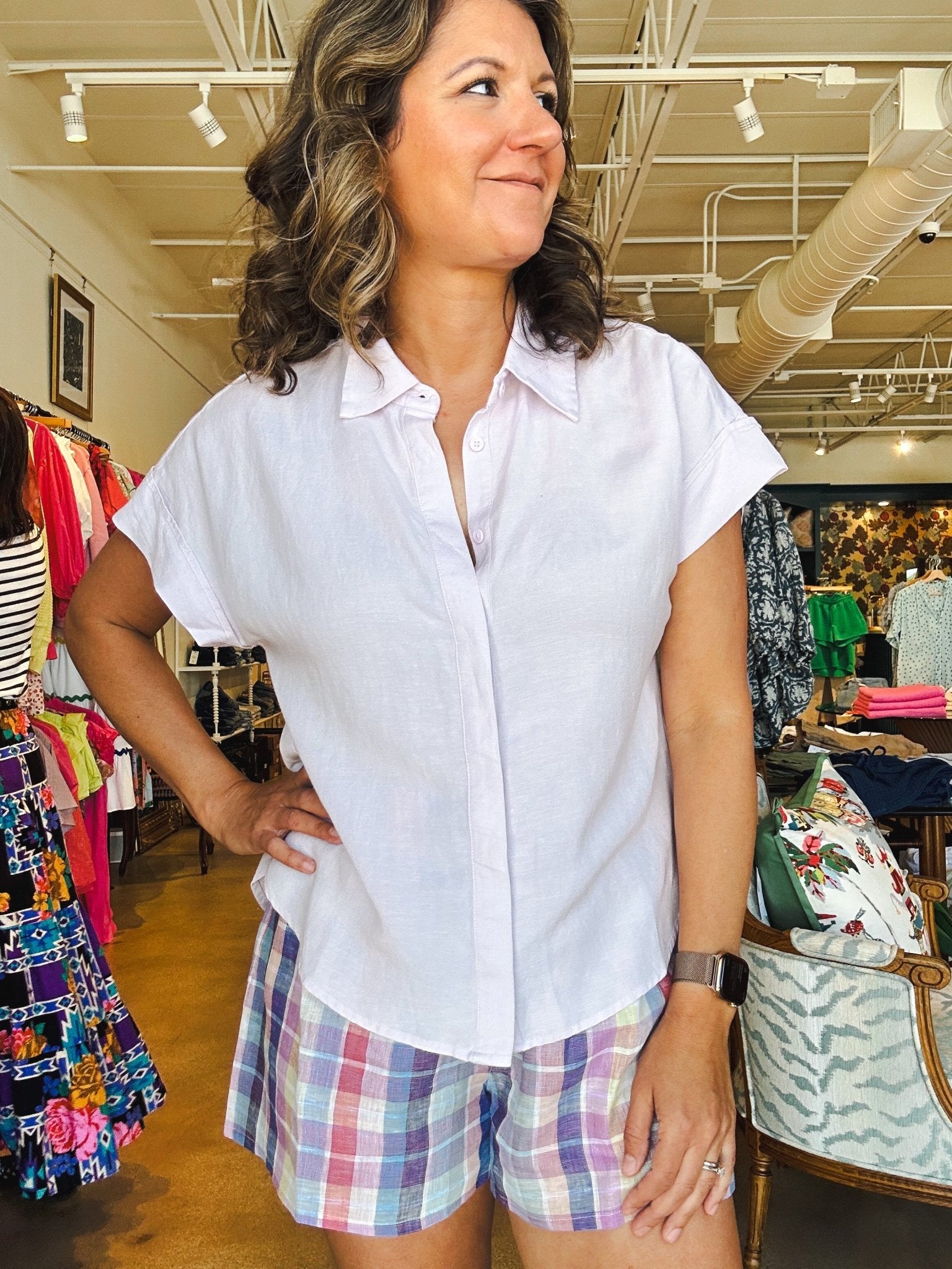 Kai Collared Shirt - Lavender - Elle Maxine