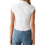 Lavali High Neck Ruched Top - White - Elle Maxine